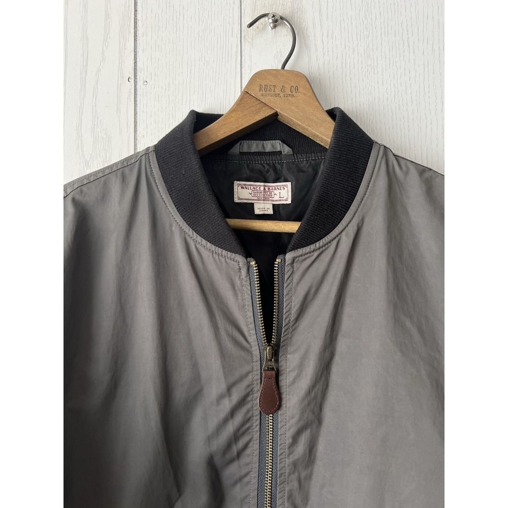 Wallace And Barnes Jacket Mens Large MA-1 Bomber Softshell J Crew Grey Tactical - Picture 8 of 16